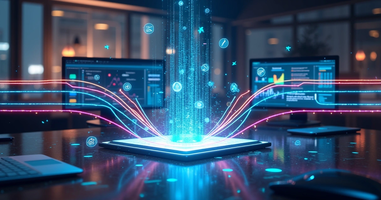 Ilustração detalhada do fluxo de enriquecimento waterfall com múltiplos fornecedores de dados conectados a uma plataforma central