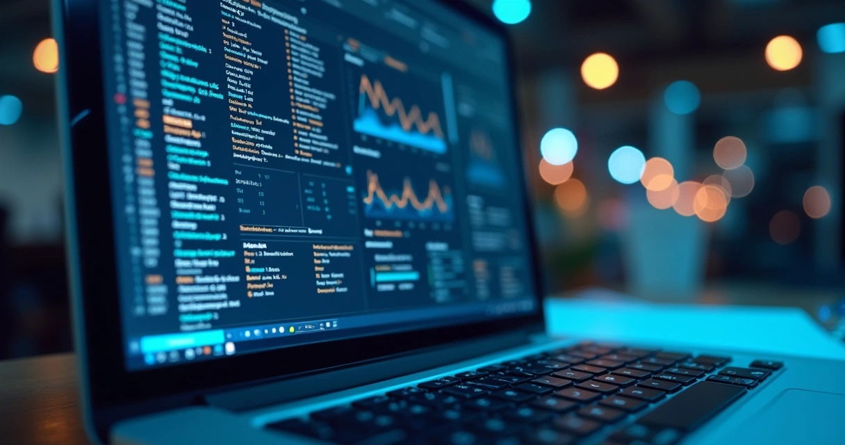 Tela de computador mostrando listas de leads digitais com gráficos de segmentação e dados de vendas B2B