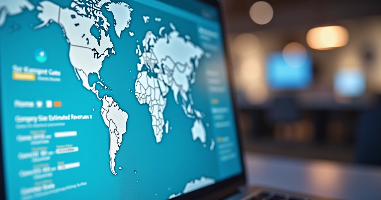 Tela de computador exibindo plataforma SaaS com filtros avançados para segmentar empresas por ramo e faturamento em prospecção B2B