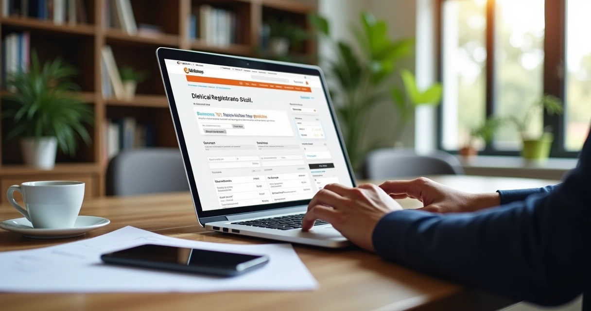 Pessoa consultando inscrição estadual empresa no computador com dados fiscais exibidos na tela