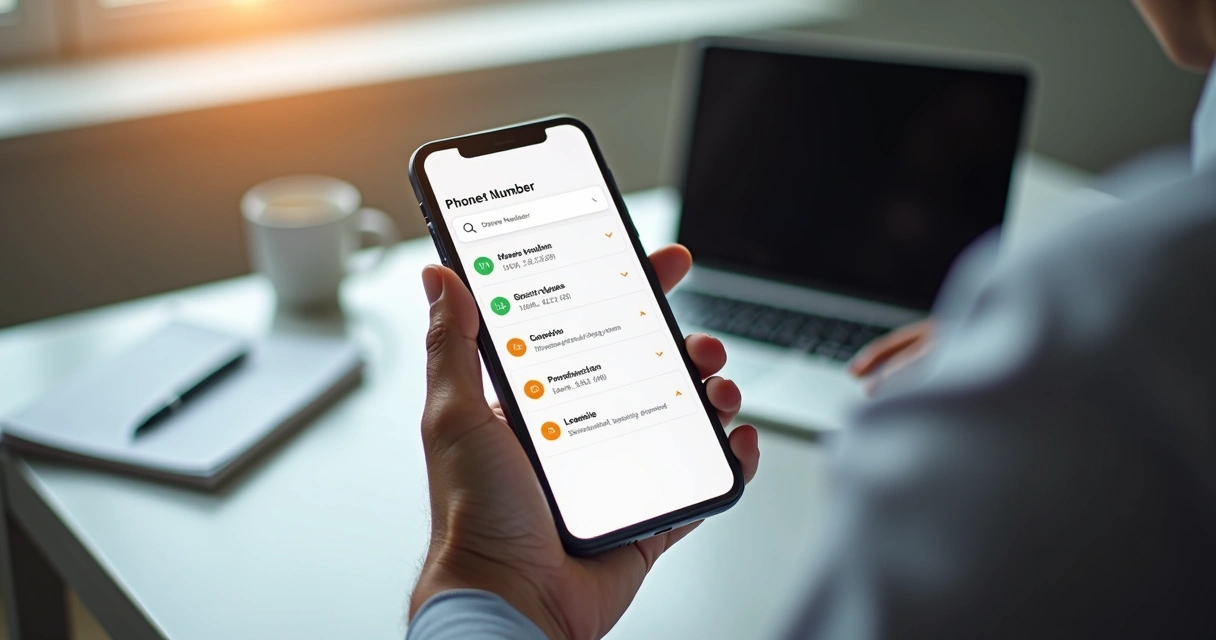 Pessoa usando smartphone para consultar dono de celular pelo número na tela do aparelho