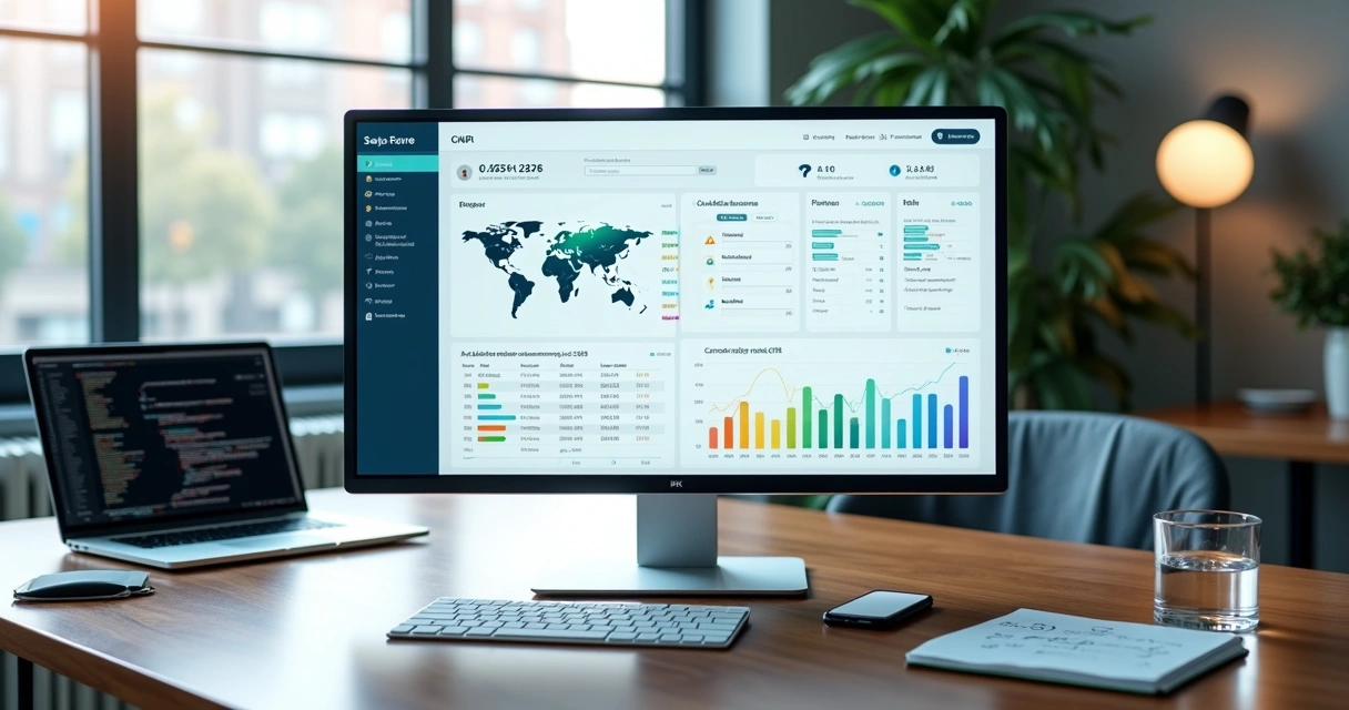 Painel com consulta de CNPJ exibindo dados cadastrais e gráficos de validação