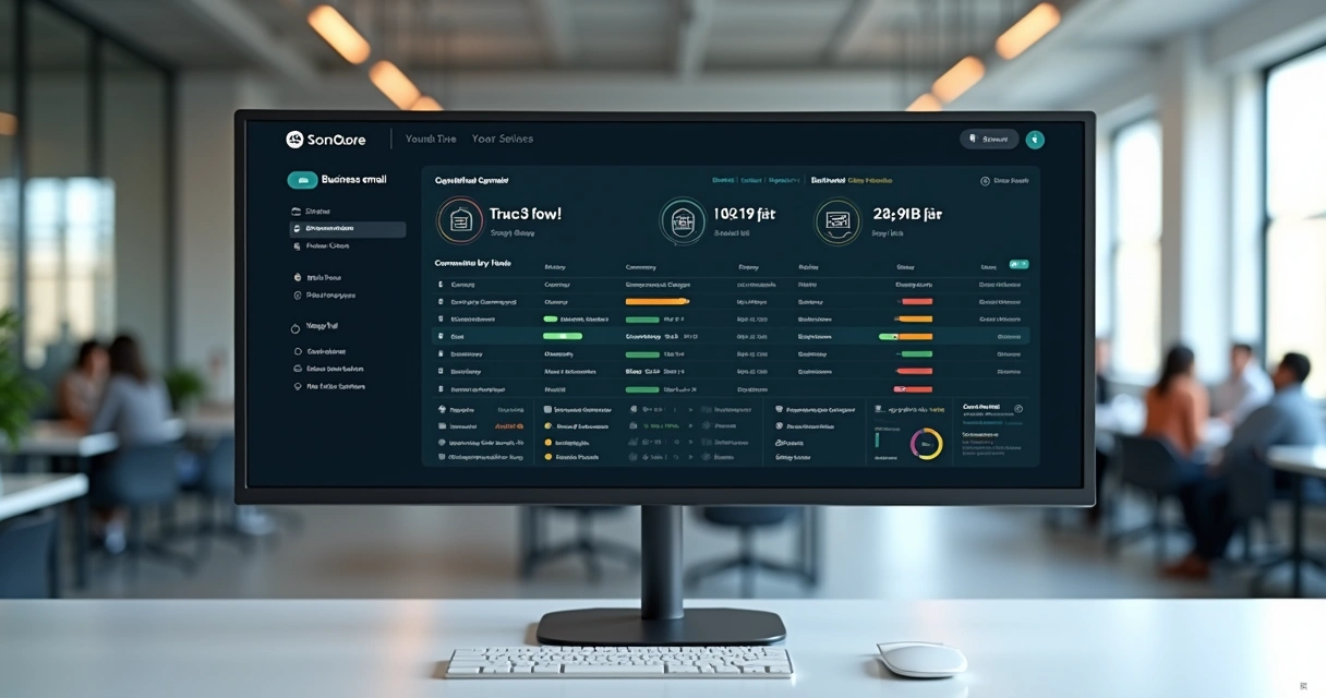 Painel com fluxo de dados transformando nome e e-mail em leads B2B qualificados