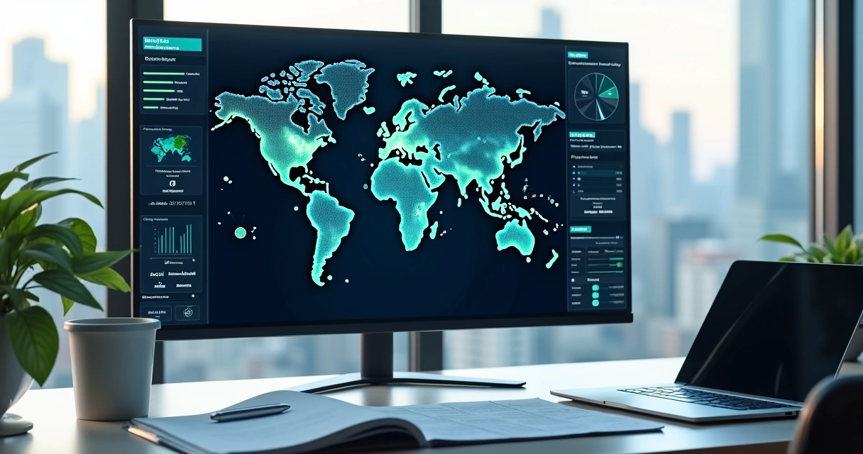 Dashboard de geomarketing B2B com mapa de calor e pontos de empresas em destaque