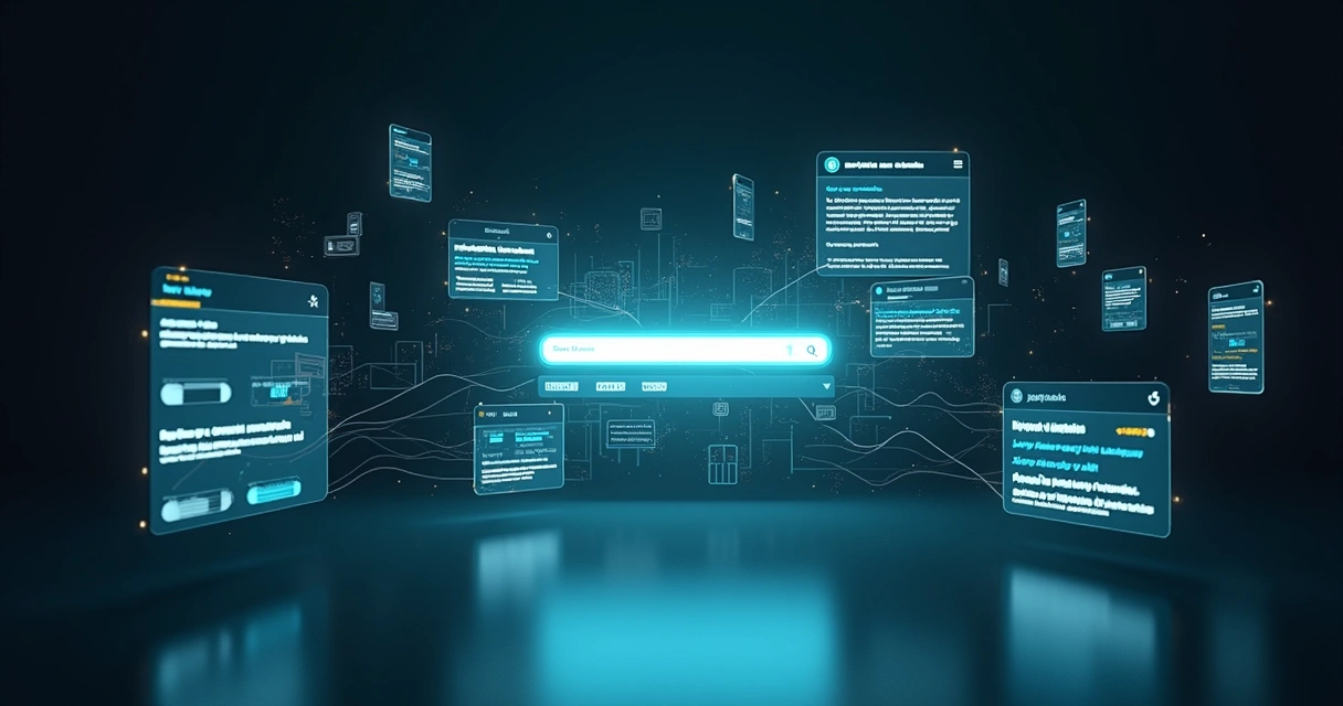 Vários anúncios de SaaS em telas flutuantes representando campanha de Google Ads