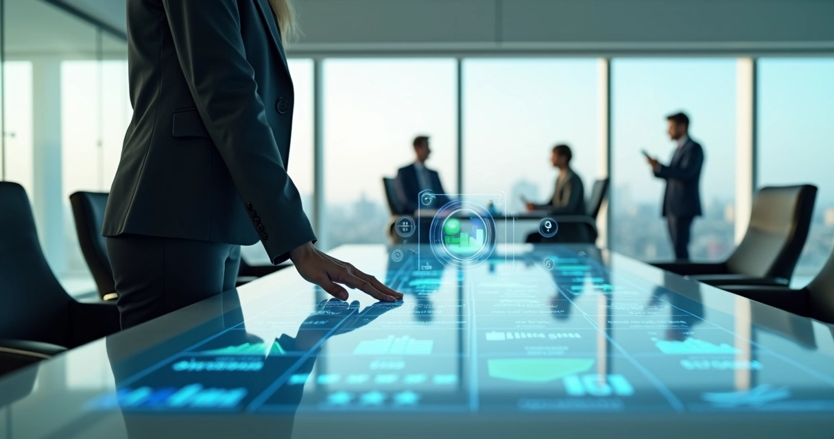 Gestora de vendas B2B escolhendo empresa de leads em painel com opções e métricas