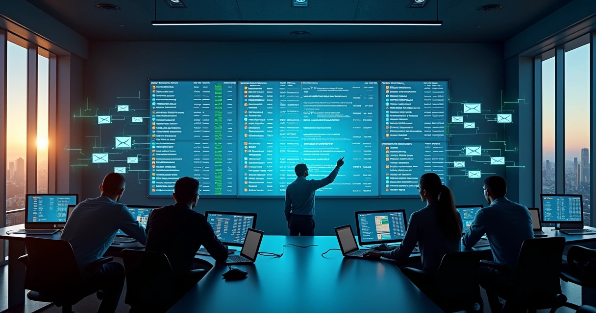 Tela gigante de CRM com dados de clientes sendo enriquecidos por fluxos automatizados de informação