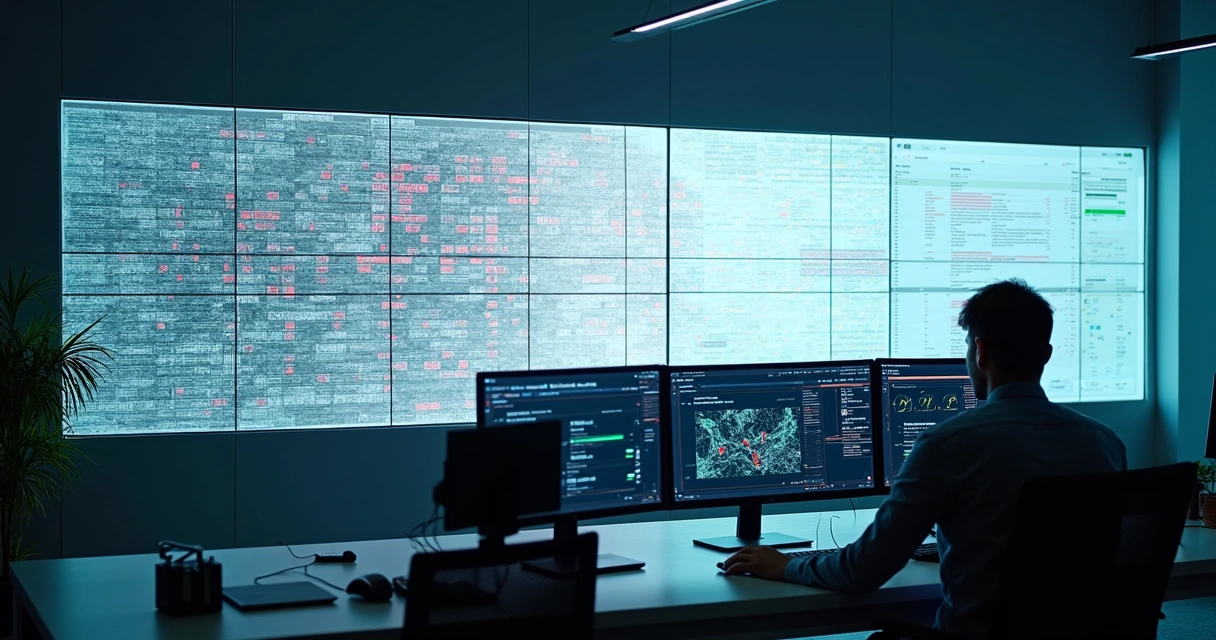 Fluxo de dados B2B passando de desorganizado para organizado em grande painel de controle